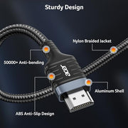 Acer HDMI 2.1 Cable 6.6FT (8K@60Hz,4K@120Hz) 48Gbps High-Speed Braided Cord | Certified HDMI Cable Supports HDR10+/HDCP 2.2 & ARC/eARC, Compatible with PS5, PS4, Xbox, Monitors, Laptops, Roku TV, HDTV