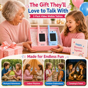 Video Walkie Talkies for Kids, 2 Pack Rechargeable with Screen | No WiFi Auto Pairing, Voice Changer | Indoor Outdoor Toys for Camping & Birthday Gifts for Boys Girls Ages 3-12, 500m Range