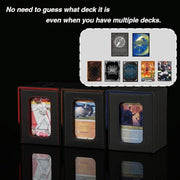 Venssu MTG Deck Box with Commander Display, Fits TCG Cards (Black＆Brown) | Holds 120 Single/100 Double-Sleeved Cards, Fit MTG/PTCG/OPTCG Cards, Strong Magnet, PU Leather, With 2 Dividers & 1 Toploader