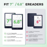 7"/6.8" Green Embossed Case Compatible with Kindle Paperwhite 11th/12th Gen,Colorsoft Signature Edition 2024,Retro Flower Book Cover Hand Strap Stand Auto Wake Design Accessories 2025