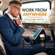 Brookstone Tablet Lap Cushion - Tablet and Phone Holder for Bed, Flights, and Travel, Two Angled Memory Foam Lap Desk for Reading and Hands Free Viewing, Compatible iPad and Kindle Accessories, Black