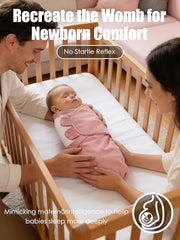 Newborn Swaddle Blanket Wrap 0-3 Months (3-Pack) - Adjustable Infant Sleep Sack, 100% Cotton Anti-Startle Soothing Sack, Soft Breathable Nursery Bedding - Dusty Rose + Pearl + Mauve