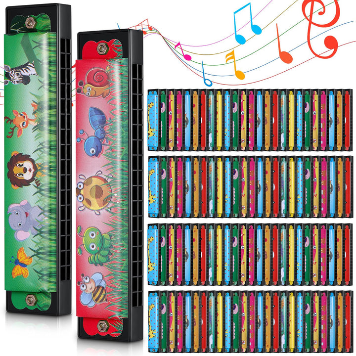 50 Pcs Harmonica for Kids 16 Holes Harmonicas Musical Instrument Toy