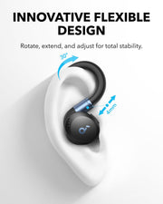Soundcore Sport X20 by Anker Noise Cancelling Workout Earbuds, Ear Hooks | Rotatable and Extendable Ear Hooks, Deep Bass, IP68 Waterproof, Sweatproof, Dustproof, 48H Playtime, Sport Earbuds for Gym