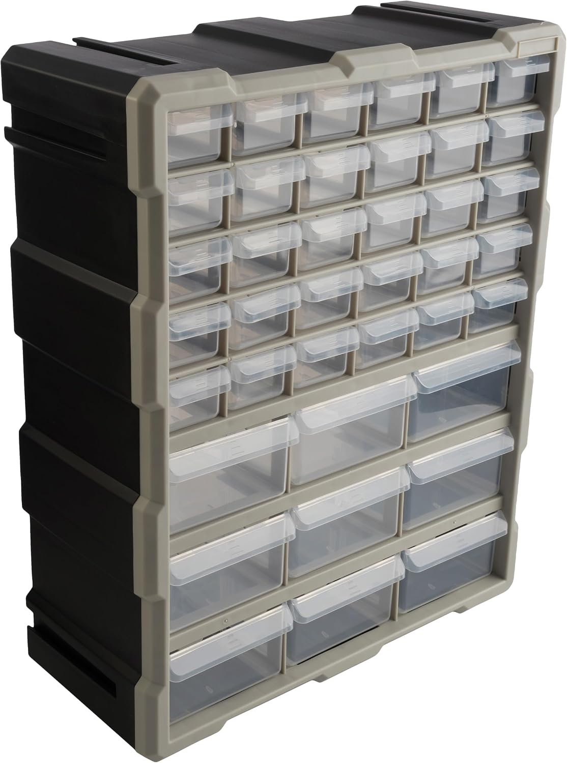 39-Drawer Plastic Small Parts Organizer, Black for Desktop, Tabletop, or Wall Storage Drawers for Organizing Hardware, Crafting Supplies, Garage, or Classroom