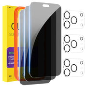 PEHAEL for iPhone 18 Pro Max Privacy Screen Protector+Camera Lens Protector | 3+3 Pack, Installation Frame, Cleaning kits, Anti-Spy Private, Anti-Scratch, 9H Tempered Glass, Case Friendly