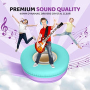 JoySpark Kids Bluetooth Headphones Over-Ear, 60Hrs, Built-in Mic-Purple | 85/94dB Volume Limited, Bluetooth 5.3, Stereo Sound, Lightweight Kids Wireless Headphones for Kids Toddler Travel School