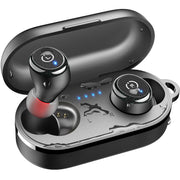 TOZO T10 Wireless Earbuds Powerful Bass Stereo Wireless Charging, APP, IPX8 | Waterproof, 55H Playtime, Ergonomic Design In Ear buds, App Customize EQ, Bluetooth 5.3 Headphones for Work, Travel, Black