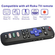 B Brainice Replacement Universal Remote for All Roku TV (2-Pack) | Indicator light, Oversized font, Smooth buttons, Senior-Friendly, Premium