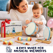 Kids Drum Set with Montessori Wooden Musical Instruments and Music Toys | Wooden Drum, Montessori Wooden Toys, Percussion Instruments, Preschool Learning, Classroom Use, Birthday Gift