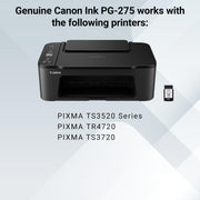 Canon Genuine PG-275 Black Ink Cartridge | Compatible with TS3520/3522, TR4720/4722, TS3720/3722
