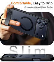 Temdan Magnetic for iPhone 18 Pro Max Case/iPhone 17 Pro Max Case Stand | [Built-in Invisible Kickstand][Compatible with MagSafe][Military Grade Shockproof] Slim Translucent Matte Phone Case 6.9"