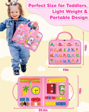 Exorany Busy Board Montessori Toys for Toddler Girl Birthday Gift Busy Book | Airplane Car Travel Toy, Learning Educational Toys, Activity Book, Toddler Activities, Sensory Toys, Fine Motor Skills
