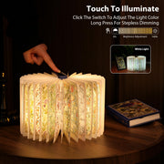 Ba suns Book Lamp Decor, Gift for Book Lovers, Rechargeable Book Light | Reading Light, Portable Paper Lamp with Touch Control, Decor for Home Library Bookshelf, Gift for Women Readers (Blue)