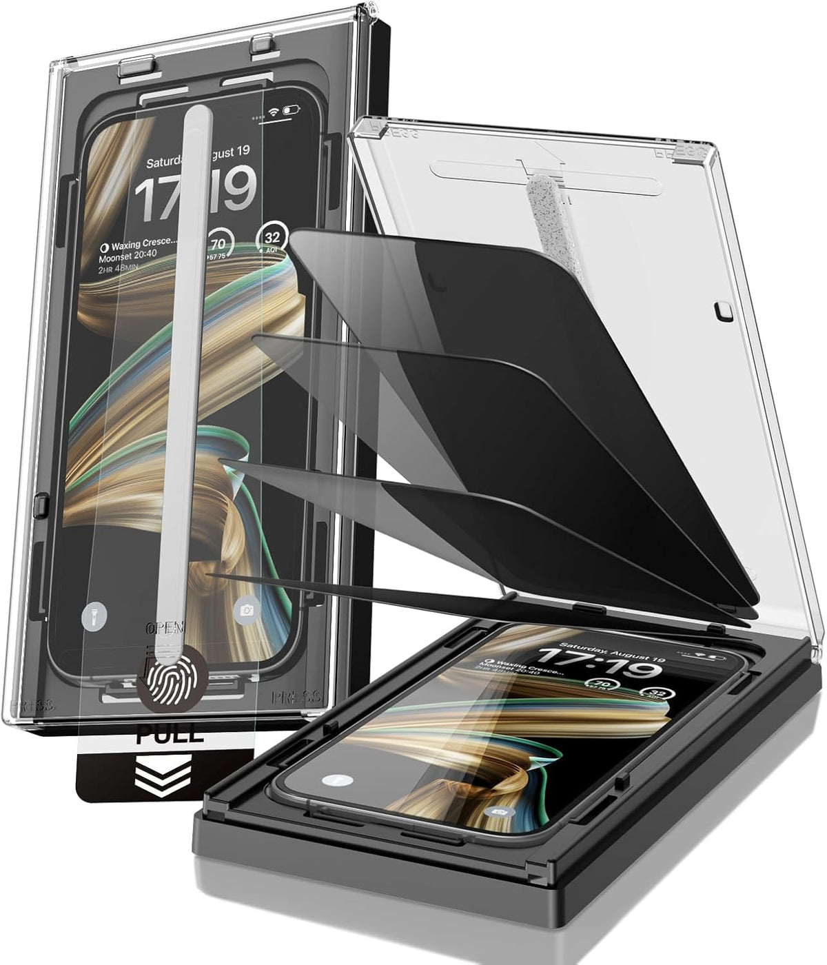 EZ-GLAZ-4 Pack for iPhone 17 Pro Max Privacy Screen Protector (6.9") | 26° Privacy Protection, 12FT Military Grade Shatterproof, 9H+ Tempered Glass Film with Flawless Fit Box, Scratch Resistant