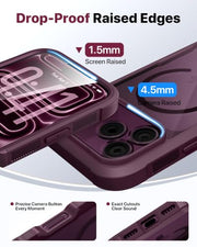 Diaclara Magnetic for iPhone 18 Pro Case with Screen Protector, Burgundy | Fit for MagSafe, Built‑in Anti‑Scratch Touch‑Sensitive Screen Protector, 360° Dual‑Layer Rugged, Mil‑Grade Drop Protection