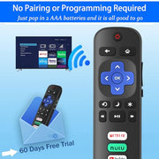 Gotellx 2 Pack Replacement Remote Controls for Roku TV | No Setup Required, for TCL/Hisense/Sharp/Philips/Onn/Element Roku TV (Not for Roku Stick,Box or Speaker)