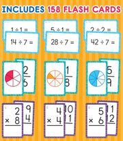 Carson Dellosa 3-Pack Math Flash Cards, Ages 8-12, Multiplication | Division, and Fractions, Math Games, Grade 3-5, Mathematics Practice, 162 cards, Educational Card Set