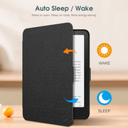 Fintie Slim Case for 7" Kindle Paperwhite 12th Gen 2024 & Kindle Colorsoft | Lightweight PU Leather Hard Back Shell Cover, Magnetic Closure, Auto Wake/Sleep, for Kindle Paperwhite 2024, Black