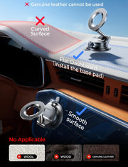 LISEN for MagSafe Car Mount [3800gf Strong Magnet&90+LBS Suction] 360° Adjustable Vacuum Magnetic Phone Holders for Your Car, for iPhone 18 Pro Max 17 16 15 14 13 12 Plus Air for Shower All Smartphone