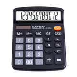 CATIGA 12 Digit Desk Calculator, Desktop Calculators with Large LCD Display & Big Buttons, Basic Simple 4 Function Solar Calculator, Dual Power Solar & Battery for School, Office & Home (CD-2786)