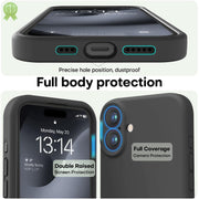 LOVE 3000 Designed for iPhone 16 Case, Premium Silicone with [Soft Anti-Scratch Microfiber Lining] Shockproof Protective Phone Case for Men Women Girls 6.1", Black