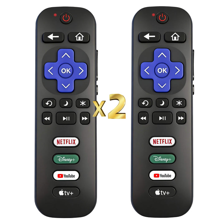 B Brainice Replacement Universal Remote for All Roku TV (2-Pack) | Indicator light, Oversized font, Smooth buttons, Senior-Friendly, Premium