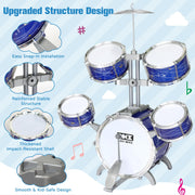 Kids Drum Set for Toddlers 1-3, 5-Piece Light Up Jazz Drum Kit with Stool | Upgraded Jazz Drum Set for Kids, Lights Musical Instrument, Beginner Kit, Birthday Christmas Gift for Boys Girls Ages 3-5 5-7