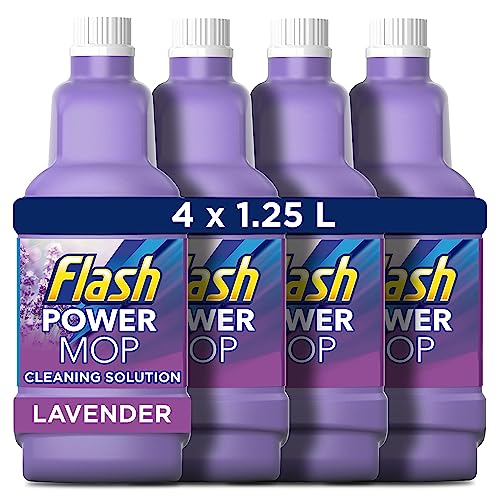 Flash Power Spray Mop Floor Cleaner Liquid Lavender 4x1.25L