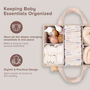 PeraBella Baby Diaper Caddy Organizer with Handle, Boy & Girl Shower Gift Basket, Portable Diaper Storage Basket Bin for Wipes, Newborn Baby Essentials Registry Search Must Haves, Car Caddy Organizer