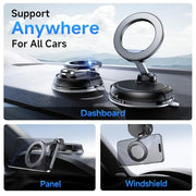 Compact Foldable Car Phone Holder for Magsafe [78+LBS Strongest Suction & 2400gf Strongest Magnetic] 360° Adjustable Car Phone Mount, Bedstand & Desk Mounts for iPhone 18-12 Pro Max (Carbon Fiber)