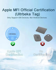 Ultrbeka Air Tracker Tag 4 Pack Bluetooth Item Finder for iPhone – MFi Certified Smart Tracker Compatible with Apple Find My, Replaceable Battery, IP67 Waterproof Key Finder for Keys, Wallet, Luggage