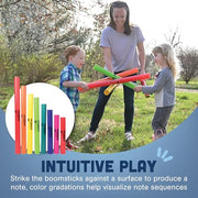 Constructive Playthings Boomwhackers Music Sensory Sound Tubes, Set of 8 | C to C Scale Musical Sound Tube, Classroom Instruments for Kids, Diatonic Set of 8