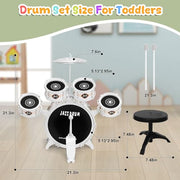 Kids Drum Set for Toddlers 1-3 - 5 Drum Musical Toys for Kids 3-5 Boy Girl | Toddler Musical Toy Drum Set Birthday Christmas Gift Kids Age 3-5 / 5 Drums w Stool Musical Instruments Toy for 3 4 Year Old