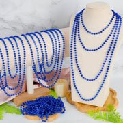 Huskein 200 PCS Beaded Necklace, 33" Mardi Gras Beads, Blue Bead Necklace, Mardi Gras Accessories, Parade Beads Bulk for Hanukkah Christmas Pirate Birthday Gender Costume Party Supplies