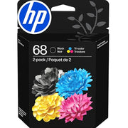 HP 68 Black/Tri-Color Ink Cartridges (2-Pack) | Works with Envy 6100e, 6500e Series | 6L6S2TN | Packaging May Vary