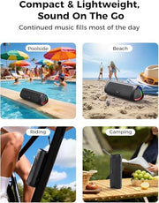 Bluetooth Speaker, 20W HD Sound, Portable Wireless, IPX5 Waterproof, Up to 24H Playtime, TWS Pairing, for Home/Party/Outdoor/Camping/Beach Essentials, Electronic Gadgets, Birthday Gift (Black)