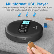 MEGATEK Portable CD Player with Bluetooth RX/TX, FM Transmitter & USB