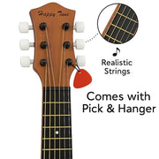 23" Acoustic Guitar, Kids 6 String Toy Guitar - Realistic Steel Strings - Beginner Practice First Musical Instrument for Children, Toddlers (Brown)