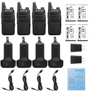 Retevis RT22 Compact & Lightweight FRS Walkie Talkies Long Range (4 Pack) | For Small Business, Camping, Hiking, Cruise, Safe Short Antenna, Comfortable to Carry, Loud & Clear Audio, USB-C