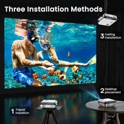 HAPPRUN Native 1080P Bluetooth Projector - Standard | Native 1080P • Mini & Portable • Easy Setup • Built-in Speaker • HDMI for PC, Laptop & PS5
