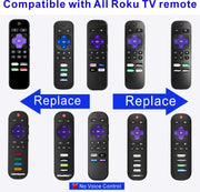 B Brainice Replacement Universal Remote for All Roku TV (2-Pack) | Indicator light, Oversized font, Smooth buttons, Senior-Friendly, Premium