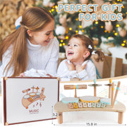 Kids Drum Set, Montessori Toys Wooden Musical Instruments for Baby Toddlers | Drum Kit with Cymbals & Xylophone, Sensory Toys for Music Learning, Fine Motor Skills, Preschool Birthday Gift for Boys Girls