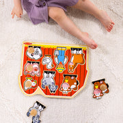Melissa & Doug Farm Animals Jumbo Knob Wooden Peg Puzzle | 8 Jumbo Peg Pieces, Wooden Board, Farm Animal Matching, Shape Recognition, Montessori Inspired Toddler Toys for Kids, Ages 1+