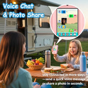Upgraded Kids Video Walkie Talkies 2 Pack, Rechargeable Long Range Walkie Talkies for Kids, Video Intercom with Voice-Changing, Photo Sharing, Voice Chat, Emoji Messaging Modes