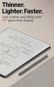 Amazon Kindle Scribe 32GB (newest model) — 11” display with front light, paper-like feel, and no distractions — Write in notebooks, docs, and books. Pen included - Graphite