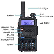 Baofeng UV-5R Ham Radio Handheld, Dual Band Two Way Radio (Black) | 144-148MHz 420-450Mhz Walkie Talkie, 1800mAh Li-ion Battery, Portable for Outdoor Hiking Camping Emergency Backup