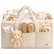 PeraBella Baby Diaper Caddy Organizer with Handle, Boy & Girl Shower Gift Basket, Portable Diaper Storage Basket Bin for Wipes, Newborn Baby Essentials Registry Search Must Haves, Car Caddy Organizer
