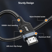 Acer HDMI 2.1 Cable 6.6FT (8K@60Hz,4K@120Hz) 48Gbps High-Speed Braided Cord | Certified HDMI Cable Supports HDR10+/HDCP 2.2 & ARC/eARC, Compatible with PS5, PS4, Xbox, Monitors, Laptops, Roku TV, HDTV