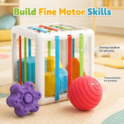 BLCXTOYZ Montessori Toys for 1 Year Old - 6 Pc Shape Sorter Activity Cube | Toddler Learning Toy, Developmental Skills, 12 Months & Up, 1st Birthday Gift for Toddlers 1-3